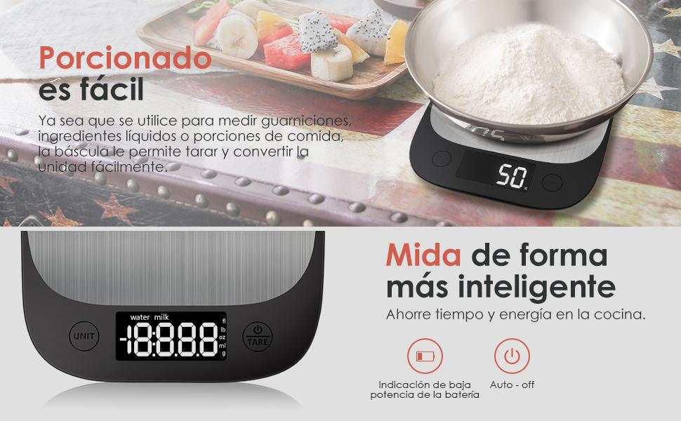 Báscula Digital para Cocina Básculas de cocina Balanza de Alimentos 