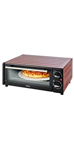Horno para tostadas, horno, horno para pizza, piedra para pizza, compacto, para hornear, rebanado, único, rojo, portátil